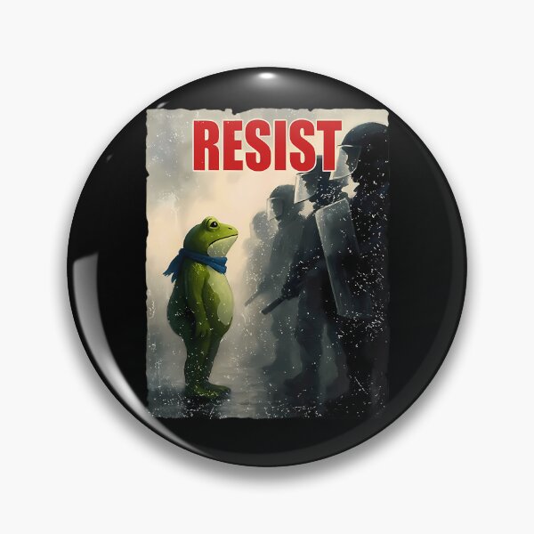 Item preview, Defiant Frog Resist Poster: Political Protest Satire Vintage Art designed and sold by damiforgye.
