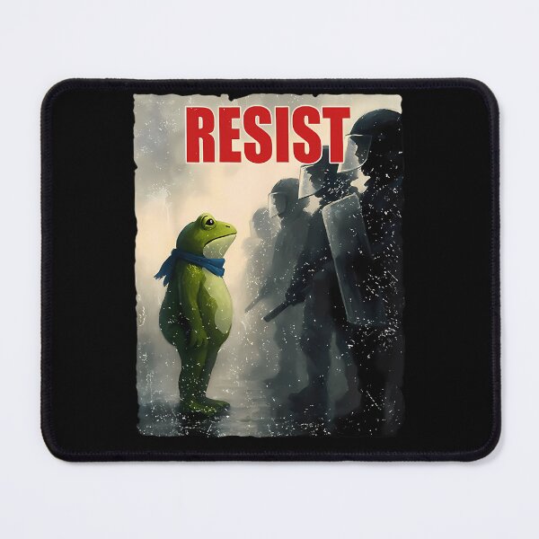 Item preview, Defiant Frog Resist Poster: Political Protest Satire Vintage Art designed and sold by damiforgye.