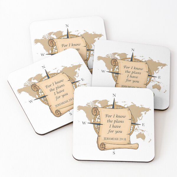 Item preview, Bible Verse Jeremiah 29:11 Compass Scroll Christian Map. designed and sold by loveandlightrb.