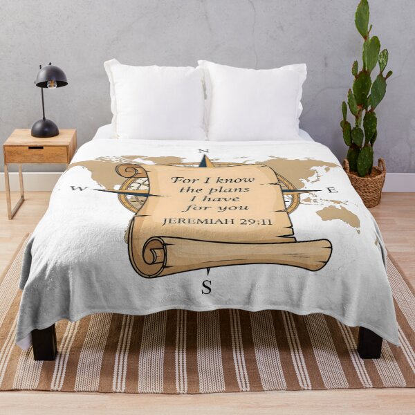 Item preview, Bible Verse Jeremiah 29:11 Compass Scroll Christian Map. designed and sold by loveandlightrb.
