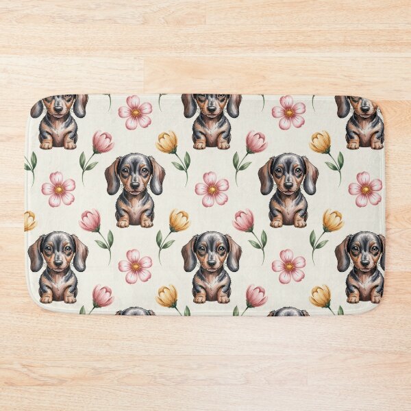 Item preview, Cute Dachshund and Floral Pattern designed and sold by jkrphoto.