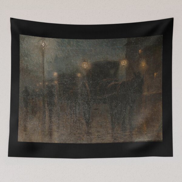 Item preview, Horse and coach in a moonlit street - Franz Skarbina  designed and sold by Vintage Designs +.