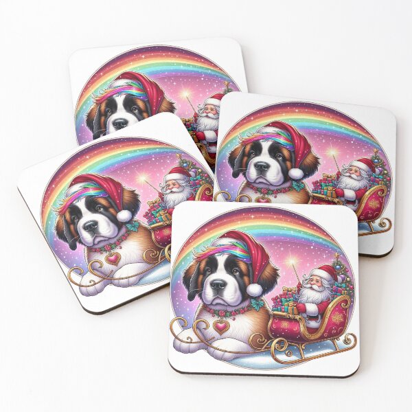 Item preview, Christmas St Bernard Puppy and Santa designed and sold by Wags & Tails.