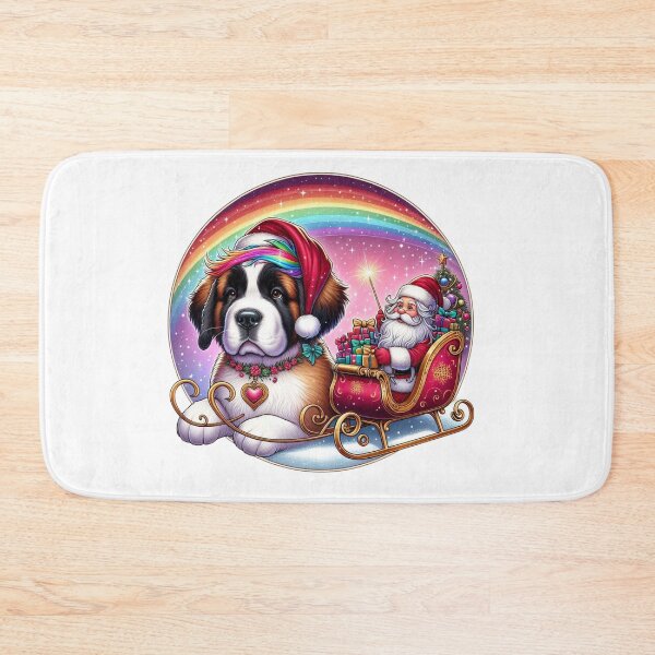 Item preview, Christmas St Bernard Puppy and Santa designed and sold by Wags & Tails.