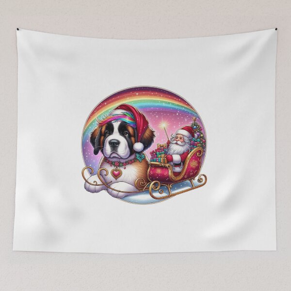 Item preview, Christmas St Bernard Puppy and Santa designed and sold by Wags & Tails.