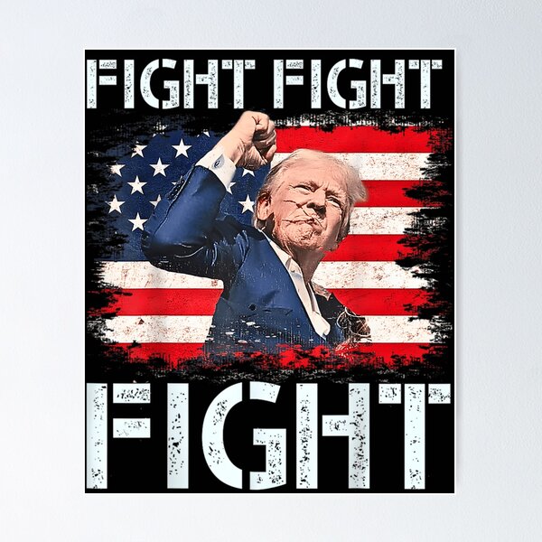 Aperçu de l'œuvre Trump Fight Fight Fight Trump fait signe aux Américains de se battre créée et vendue par mariannilda70.