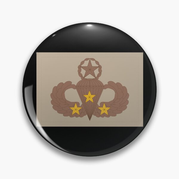 Item preview, Badge - Army - Parachutist - Master - 3 Combat Star - Subdued - Desert X 300 designed and sold by Military Insignia Products.