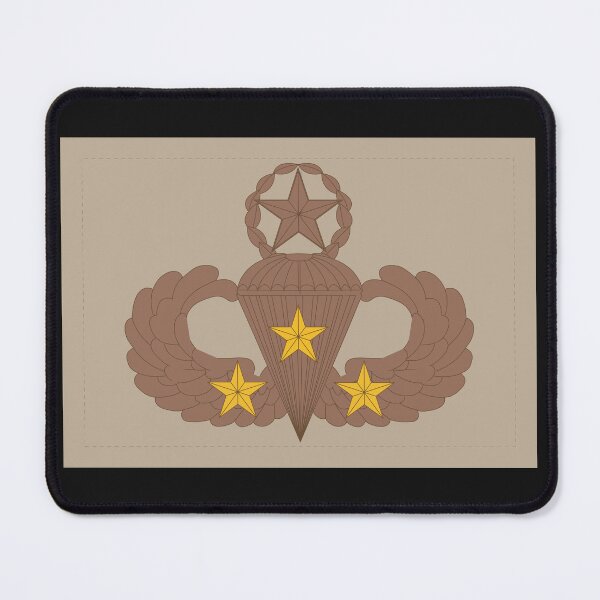 Item preview, Badge - Army - Parachutist - Master - 3 Combat Star - Subdued - Desert X 300 designed and sold by Military Insignia Products.