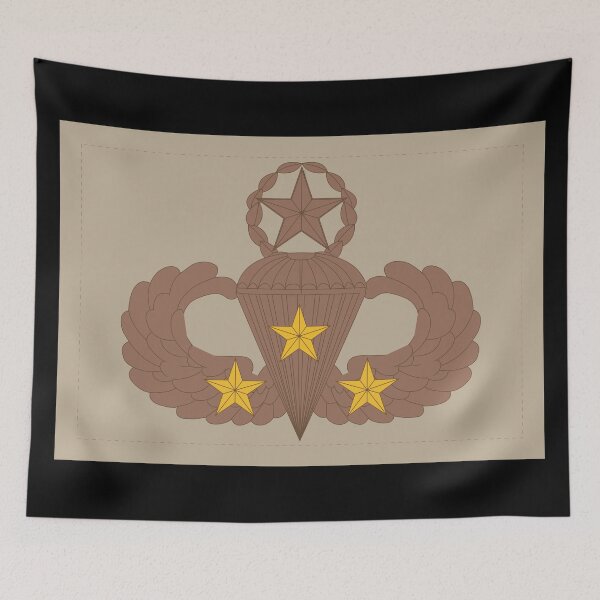 Item preview, Badge - Army - Parachutist - Master - 3 Combat Star - Subdued - Desert X 300 designed and sold by Military Insignia Products.