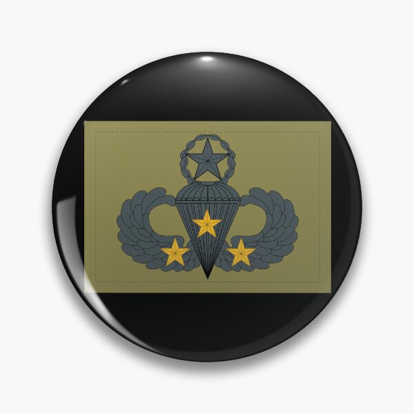Item preview, Badge - Army - Parachutist - Master - 3 Combat Star - Subdued X 300 designed and sold by Military Insignia Products.