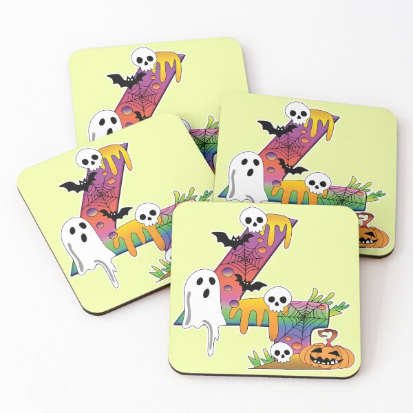 Item preview, Colorful Halloween Number Four Vector with Ghosts and Pumpkin designed and sold by RS4you.