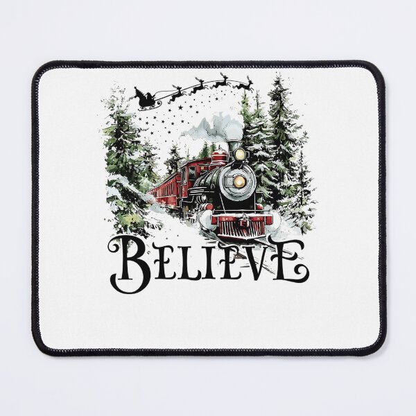Item preview, Believe Christmas Train Steam Engine Retro Winter Santa Sleigh Art designed and sold by damiforgye.