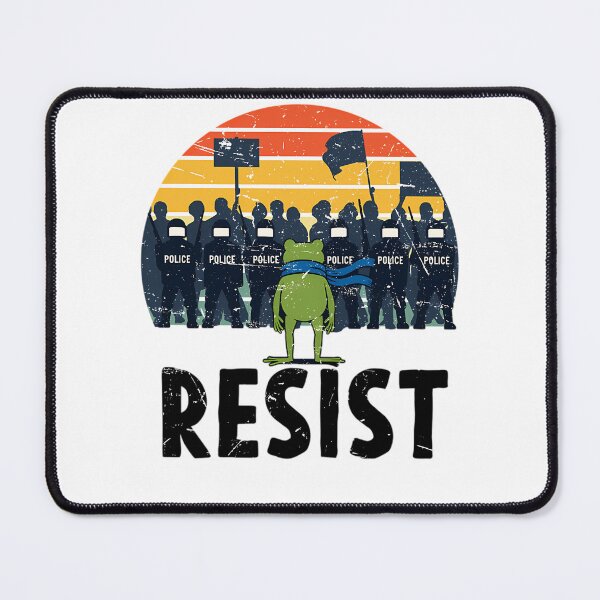 Item preview, Funny Resist Frog Graphic Retro Distressed Protest Sunset T-Shirt designed and sold by damiforgye.