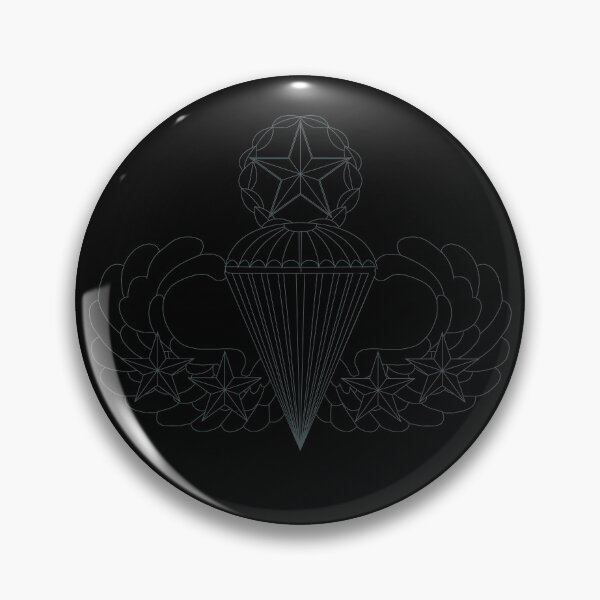 Item preview, Badge - Army - Parachutist - Master - 4 Combat Star - Black - Metal X 300 designed and sold by Military Insignia Products.