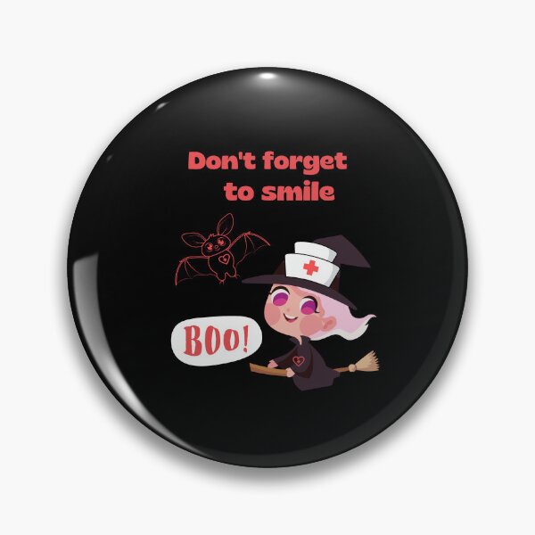 Item preview, Don't forget to smile with cute Witch and batt Halloween positive vibes  designed and sold by MegiSmile.