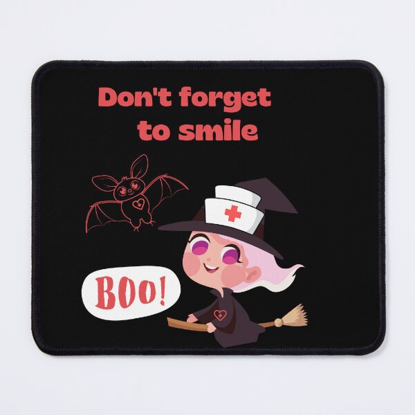 Item preview, Don't forget to smile with cute Witch and batt Halloween positive vibes  designed and sold by MegiSmile.