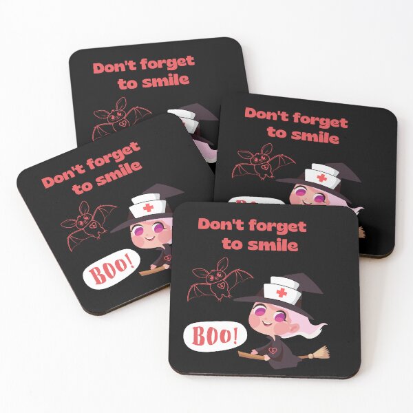 Item preview, Don't forget to smile with cute Witch and batt Halloween positive vibes  designed and sold by MegiSmile.