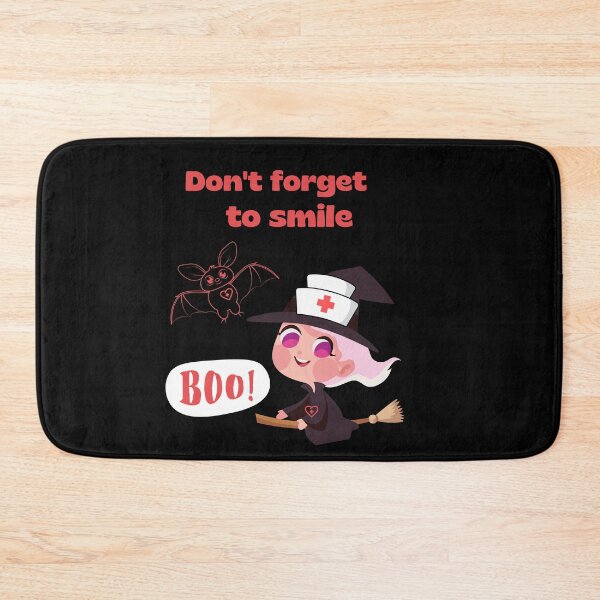 Item preview, Don't forget to smile with cute Witch and batt Halloween positive vibes  designed and sold by MegiSmile.