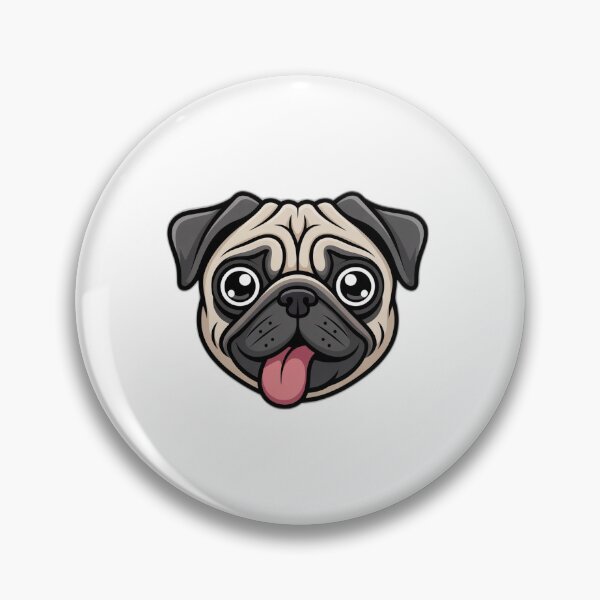 Item preview, Happy Pug Face - Cartoon Dog Portrait designed and sold by Reichcorp.