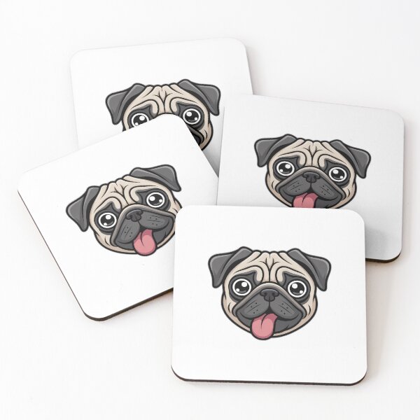 Item preview, Happy Pug Face - Cartoon Dog Portrait designed and sold by Reichcorp.