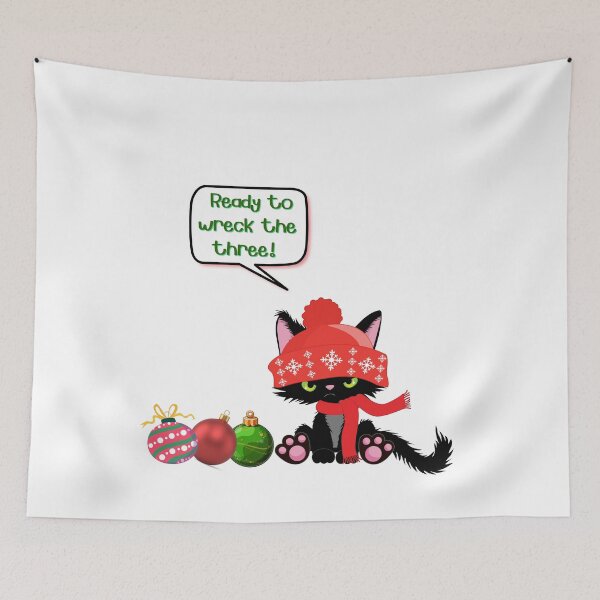 Item preview, Ready to Wreck the Tree - Funny Christmas Cat Design designed and sold by ELIACREATIONS.
