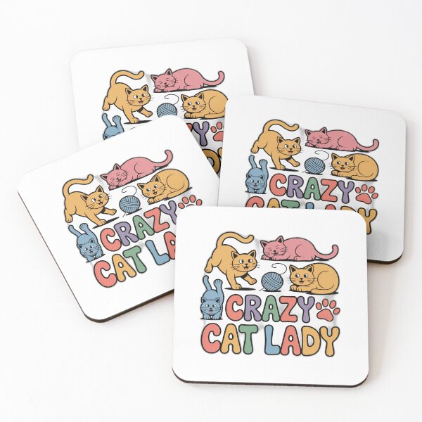 Item preview, Crazy Cat Lady - Colorful Cats and Typography designed and sold by Reichcorp.