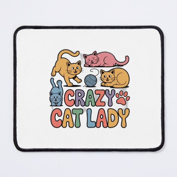 Item preview, Crazy Cat Lady - Colorful Cats and Typography designed and sold by Reichcorp.