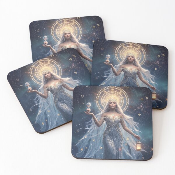 Item preview, Zodiac Constellation Goddess with Hourglass - Blue Celestial Fantasy Art designed and sold by MissSaylor.