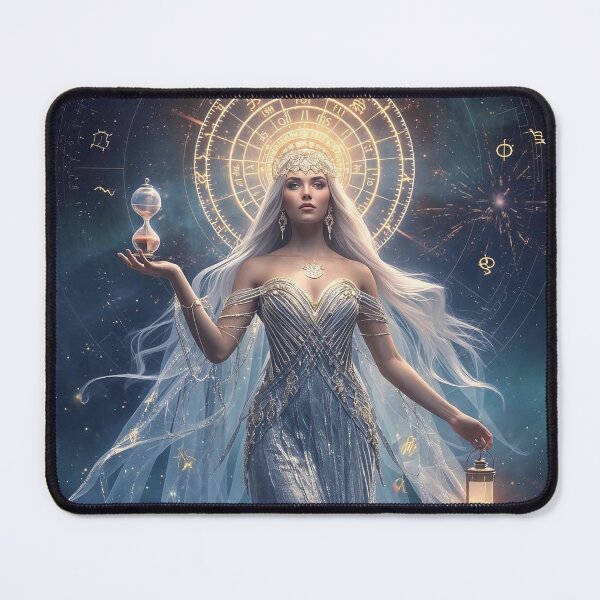 Item preview, Zodiac Constellation Goddess with Hourglass - Blue Celestial Fantasy Art designed and sold by MissSaylor.