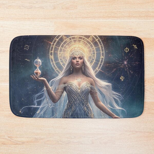 Item preview, Zodiac Constellation Goddess with Hourglass - Blue Celestial Fantasy Art designed and sold by MissSaylor.