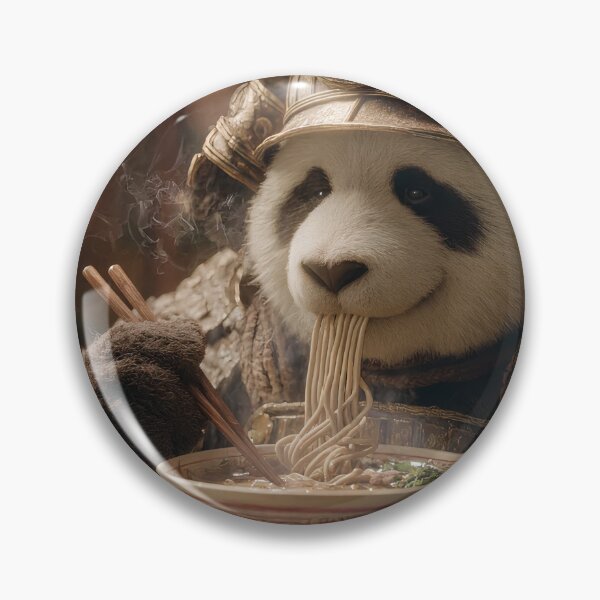 Item preview, Panda samurai eating ramen designed and sold by Print Monkey.