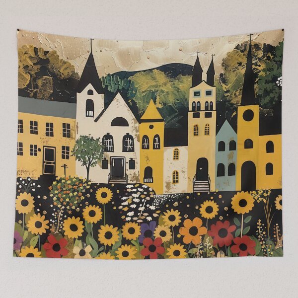 Artikelvorschau, Blooming Village – Wunderliche Blumenstadt entworfen und verkauft von NeoNebulaArt.