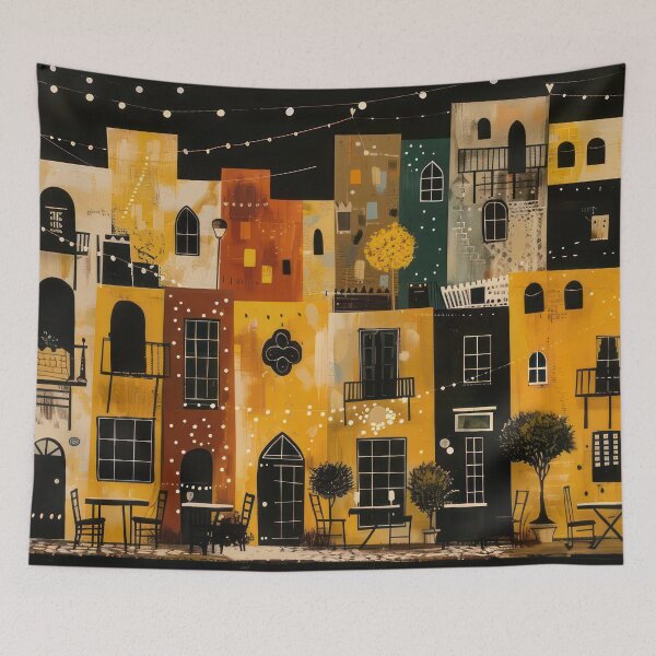 Item preview, Evening Lights Café – Warm Urban Nights designed and sold by NeoNebulaArt.