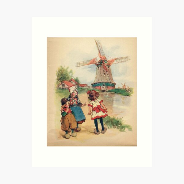 The Windmill And The Little Wooden Shoes Art Print
