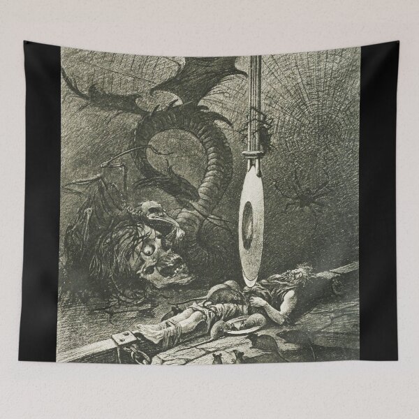 Item preview,  Illustration for Edgar Allan Poe's "The Pit and the Pendulum," 1884 - Jules-Descartes Férat - designed and sold by Vintage Designs +.