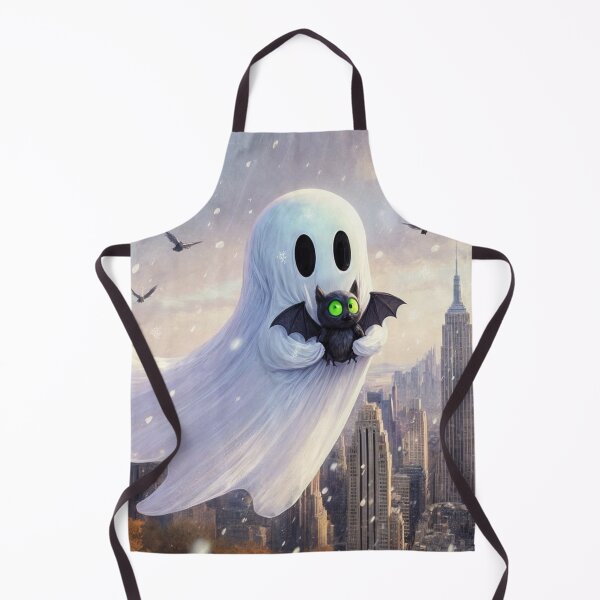 Item preview, Cute Ghost and Bat Floating Over the City designed and sold by m-y-A-I-A-R-T-.