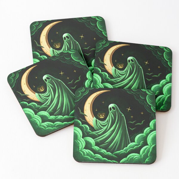 Item preview, Ghost with Crescent Moon designed and sold by Vrajjoshistudio.