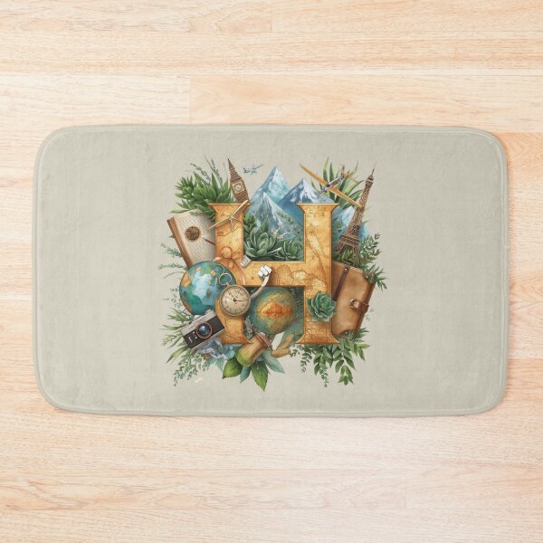 Item preview, Adventure Awaits – Vintage Travel Letter H Monogram | Wanderlust Globe & Airplane Design for Explorers and Dreamers designed and sold by AmenAlways.