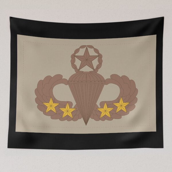 Item preview, Badge - Army - Parachutist - Master - 4 Combat Star - Subdued - Desert X 300 designed and sold by Military Insignia Products.