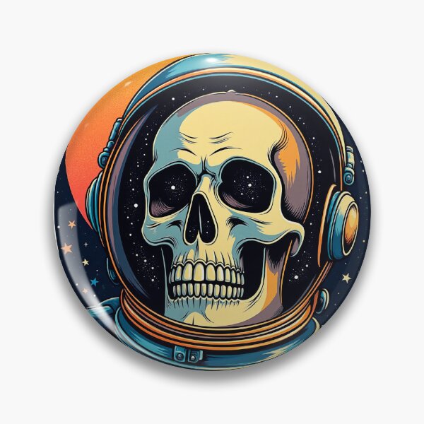 Item preview, Above Fear – Astronaut Skull Retro Space Poster T‑Shirt Design designed and sold by BlackPrintMrket.