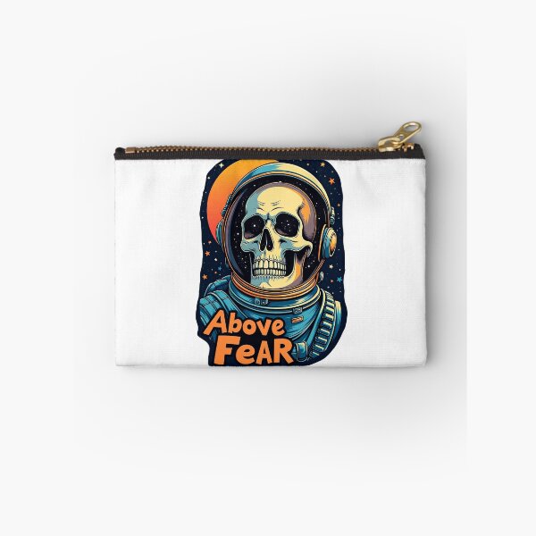 Item preview, Above Fear – Astronaut Skull Retro Space Poster T‑Shirt Design designed and sold by BlackPrintMrket.
