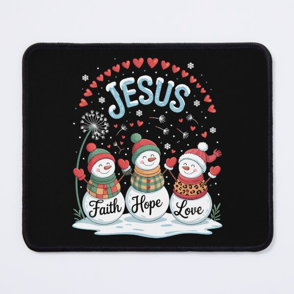 Item preview, Faith Hope Love Jesus Snowman Leopard Christmas Winter designed and sold by Sea4Adventures.