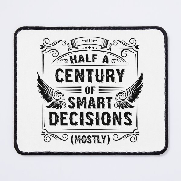 Item preview, Half a Century of Smart Decisions (Mostly) – Vintage Typography Shirt designed and sold by Zagdan.