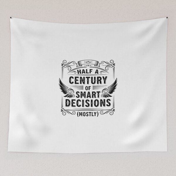 Item preview, Half a Century of Smart Decisions (Mostly) – Vintage Typography Shirt designed and sold by Zagdan.