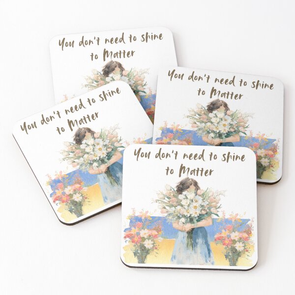 Item preview, You Don’t Need to Shine to Matter Aesthetic T-Shirt – Cute Sketch Girl Holding Flowers, Minimalist Floral Design & Self-Love Graphic Tee designed and sold by YasirHamidDesigns .