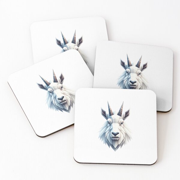 Item preview, Vibrant Watercolor Goat Portrait — Colorful Splatter Mountain Ram Art designed and sold by Colorful-Garden.