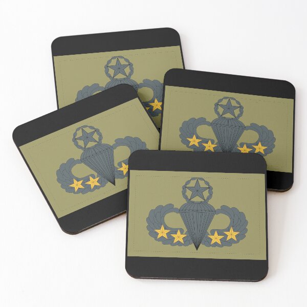 Item preview, Badge - Army - Parachutist - Master - 4 Combat Star - Subdued X 300 designed and sold by Military Insignia Products.