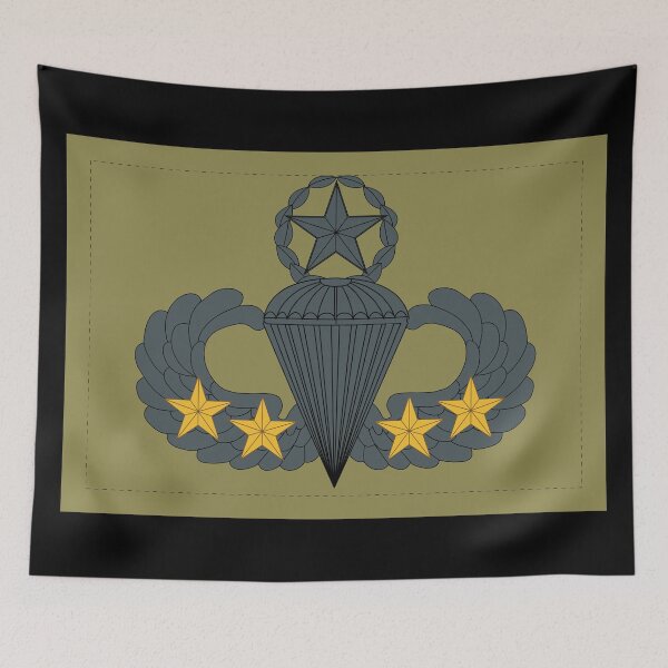 Item preview, Badge - Army - Parachutist - Master - 4 Combat Star - Subdued X 300 designed and sold by Military Insignia Products.