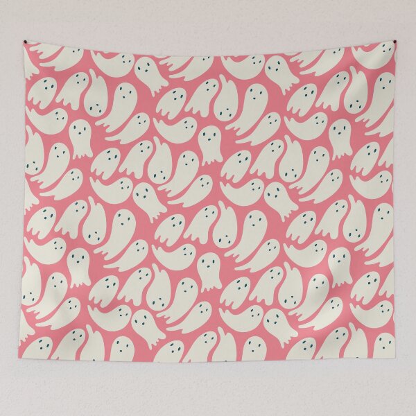 Item preview, Cute pink ghost pattern. designed and sold by Retro Street Studios.