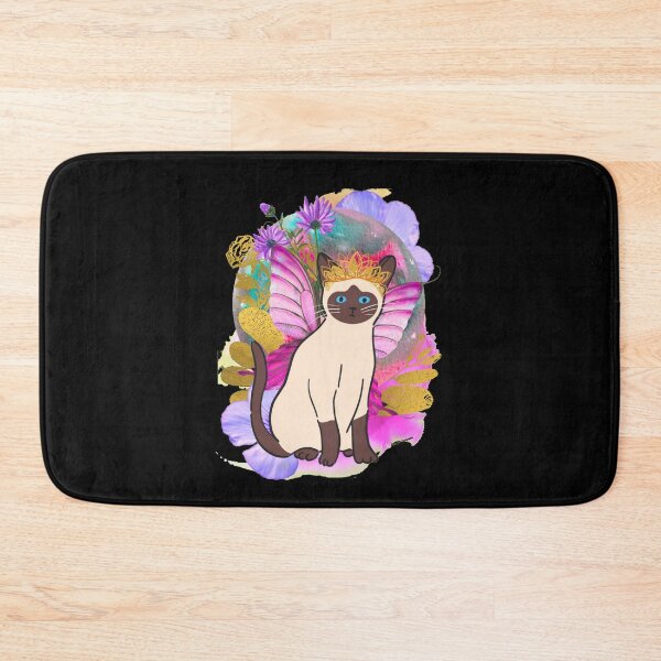 Item preview, Floral Siamese Butterfly Cosmic Cat  2 designed and sold by artbyomega.
